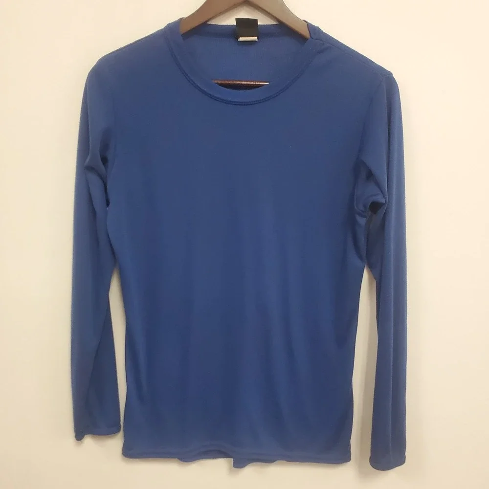 Patagonia Capilene Mens Long Sleeve Baselayer Shirt Size S Blue Lightweight